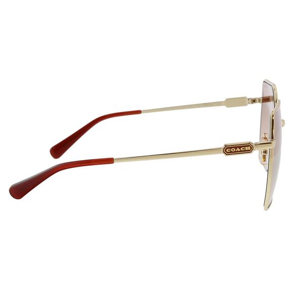 Coach 0HC7142 942913 Full Rim Shiny Light Gold Square Sunglasses - Picture 4 of 5